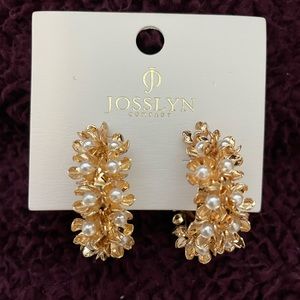 Gold and pearl hoop earrings